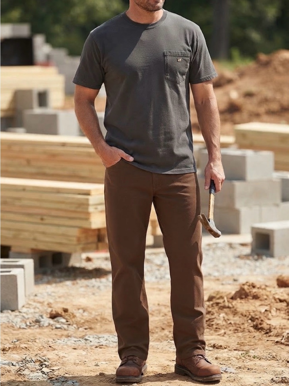 CAT Caterpillar Workwear Brown Utility Canvas Pants 36x32 Rugged Workwear